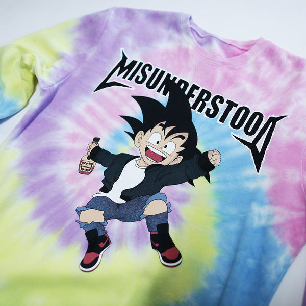 Misunderstood Goku Pastel Tie Dye Sweatshirt - Online Only