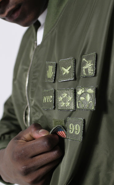 Entree LS Militeddy MA-1 Olive Flight Bomber Jacket