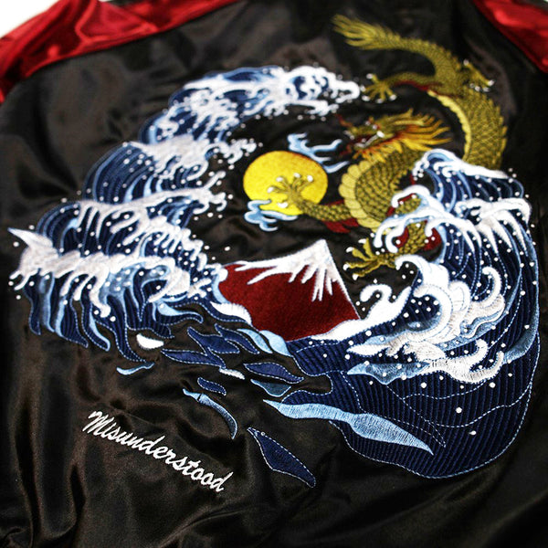 Misunderstood Bred Satin Embroidery Souvenir Jacket