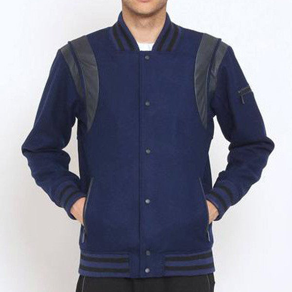 Navy blue Unknown varsity Designer wool jacket Entree Lifestyle –
