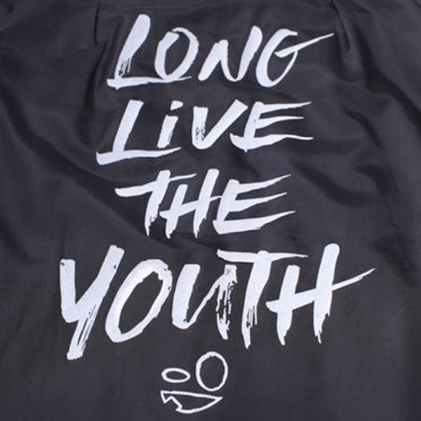 Long Live the Youth Black Long Bomber Jacket