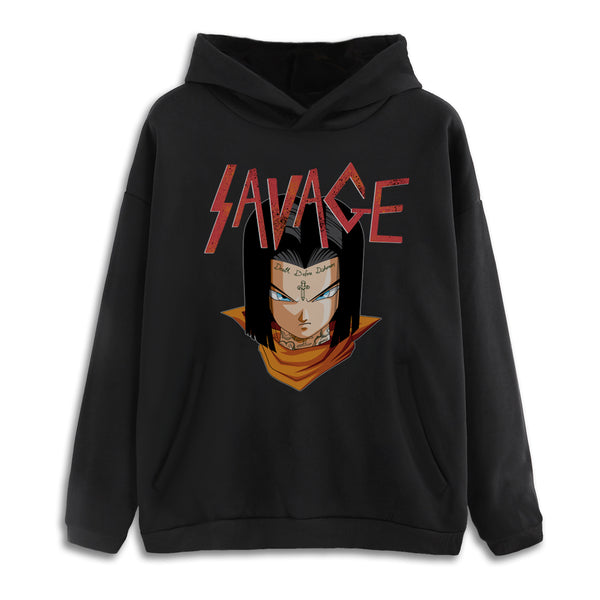 17 Savage Drop Shoulder Black Pullover Hoodie *Restocked*