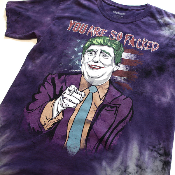 Donald Trump Joker Vintage Tie Dye Purple Tee