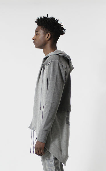 Entree LS Dual Layer Cape Style Gray USA Hoodie