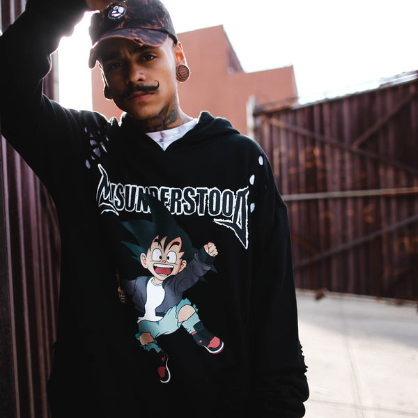 Misunderstood goku hoodie Clearance