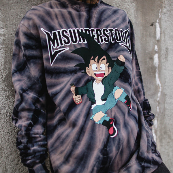 Misunderstood Goku Black Tie Dye Sweatshirt - Online Only