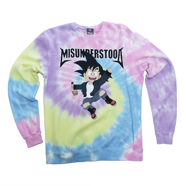 Misunderstood Goku Pastel Tie Dye Sweatshirt - Online Only