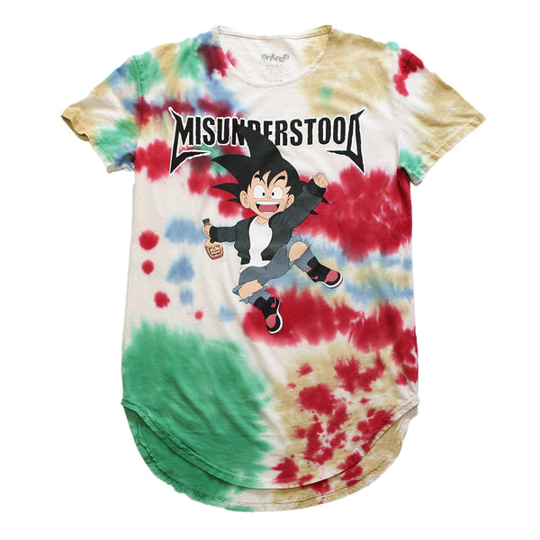 Misunderstood Goku 1990s Vintage Tie Dye Scallop Tee