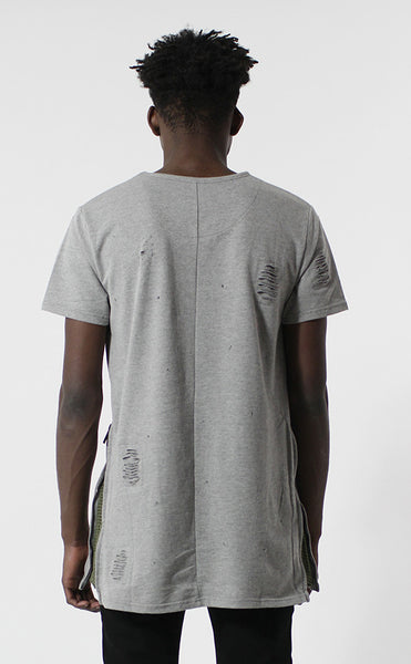Unknown Requiem Rip & Distressed Gray French Terry Tee