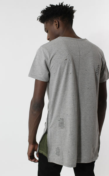 Unknown Requiem Rip & Distressed Gray French Terry Tee