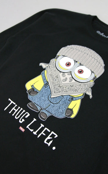 Womens Thug Life Minion Black Sweatshirt