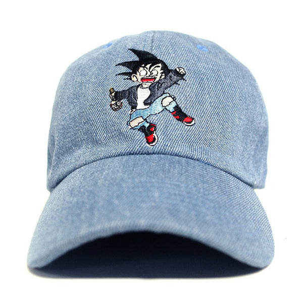 Misunderstood Goku Dad Hat in Denim