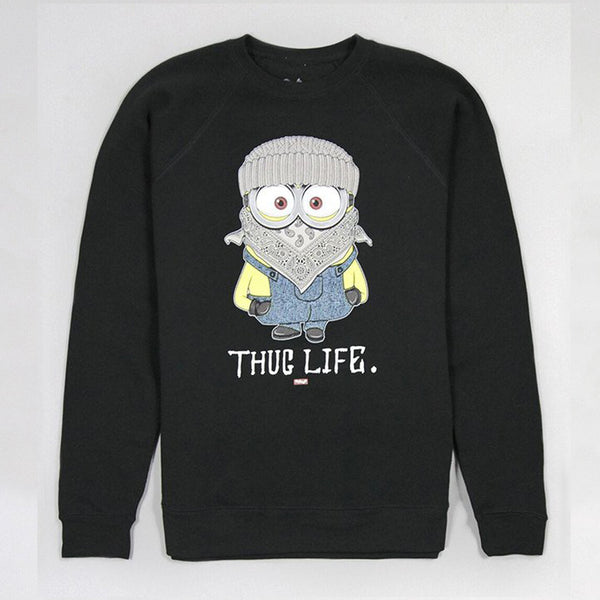 Womens Thug Life Minion Black Sweatshirt