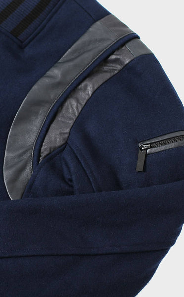 OUTERWEAR - Unknown Blue Wool Varsity Jacket