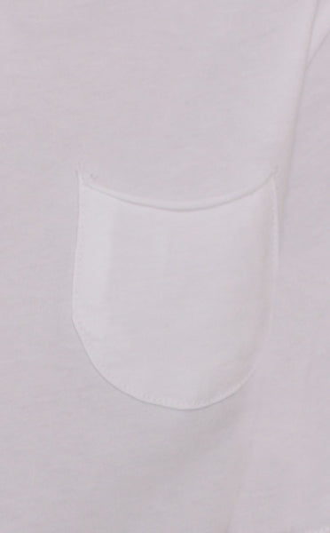 TOPS - Entree Kids Curved Hem Scallop White Pocket Long Sleeve